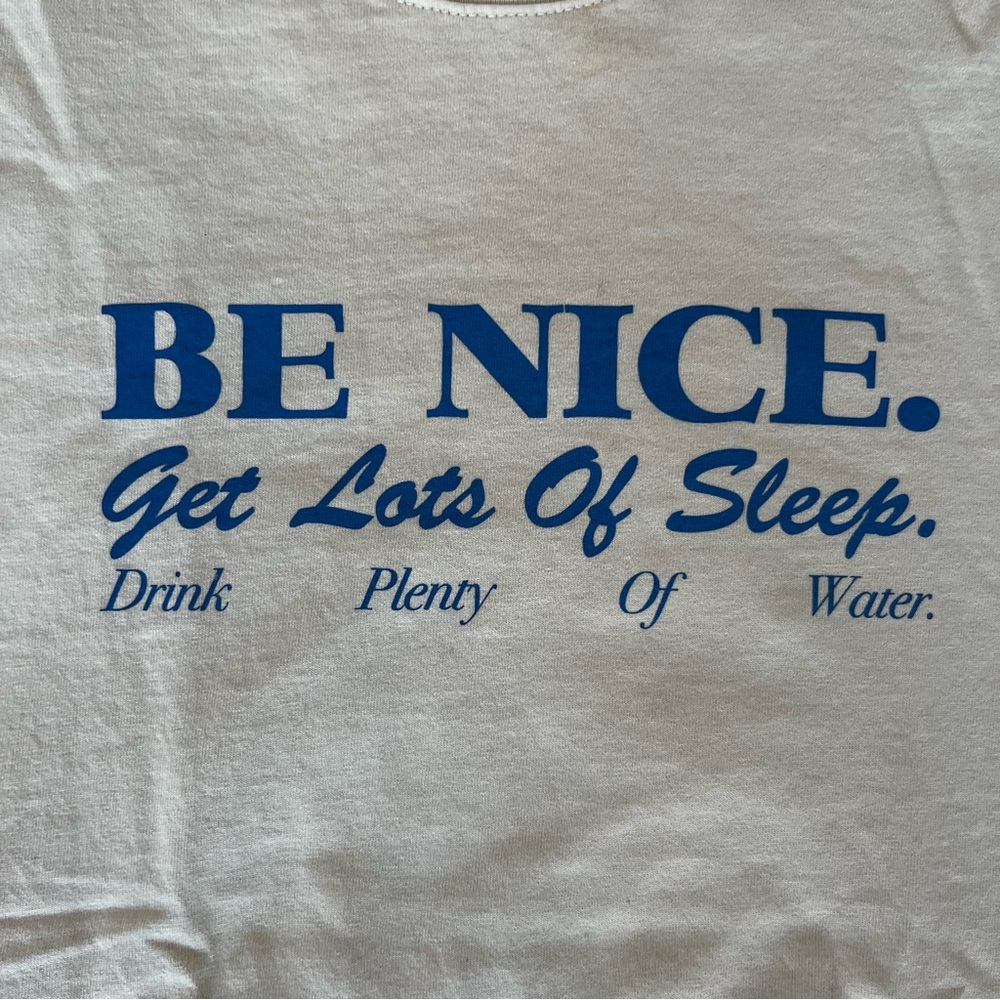 Sporty & Rich Be Nice cream T-shirt, size M